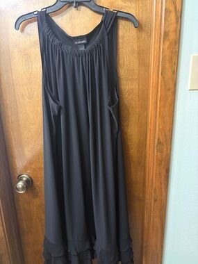 Lane Bryant Black Sleeveless Layered-Hem Dress 26/28